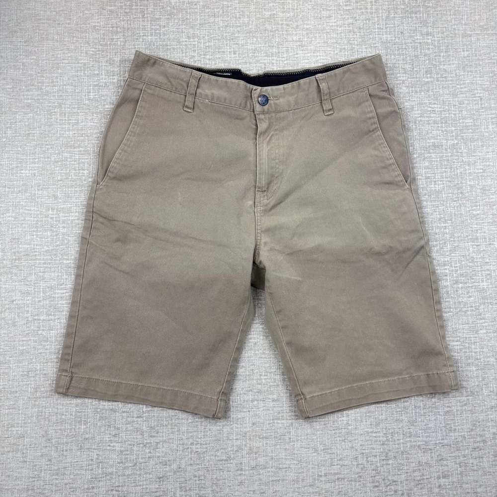Volcom Frickin Modern Fit Chino Shorts Mens 30 Khaki Tan Walk Shorts Skate